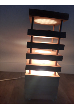 Blume des Lebens Tischlampe Holz