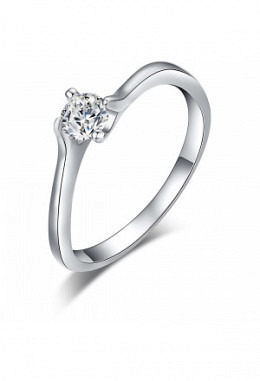 Solitario in argento e Zirconi