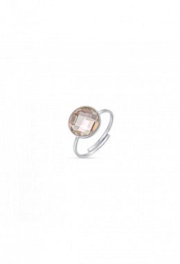 Anello Con Pietra Rosa Pesca