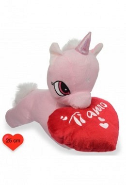 Peluche unicorno con cuore