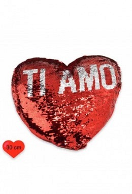 Cuore Paillettes 30 cm