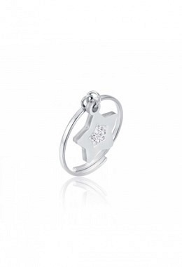 Anello regolabile cuore con strass