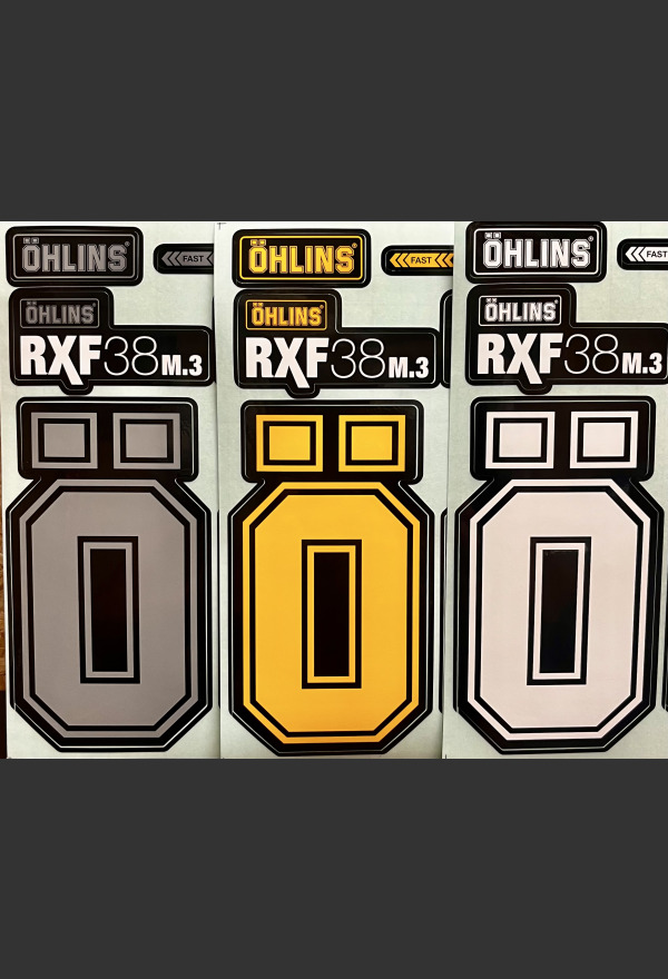 Autocollant Publicitaire Öhlins X2 – Sticker Amortisseur Moto – Made In France