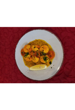 Gambas con vinagreta de Limon
