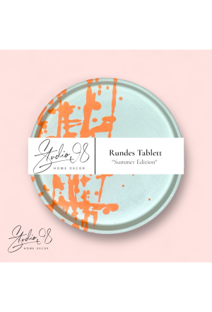 Rundes Tablett (klein) Türkis - Koralle