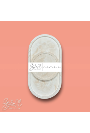 Ovales Tablett Set °Sandstone Marble° 