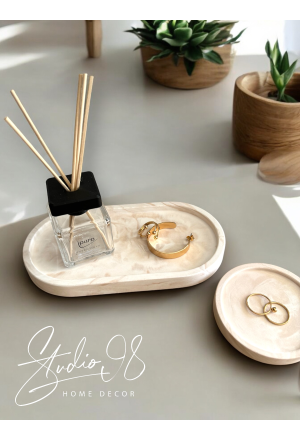Ovales Tablett Set °Sandstone Marble° 