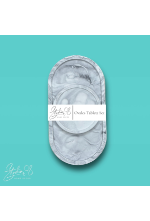 Ovales Tablett Set °Stone Marble°