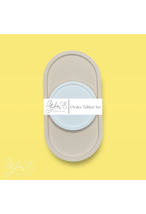 Ovales Tablett Set °Beige°