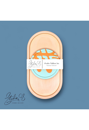 Ovales Tablett Set - Koralle