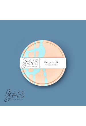 Untersetzer 2er Set Koralle - Türkis