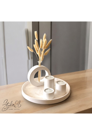 Rundes Tablett °Sandstone Marble°