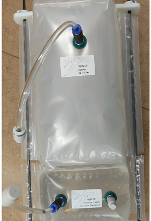 Set Zylindertank 4 Liter mit Smoketank 1.4 Liter, gleiche Breite