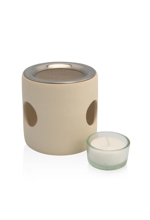 Räucherstövchen Zylinder beige mit Sieb