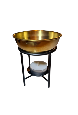 Duftlampe mit goldener Schale Metall