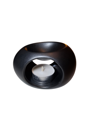 Duftlampe Steinform schwarz