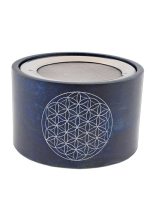 Räucherstövchen Blume des Lebens blau