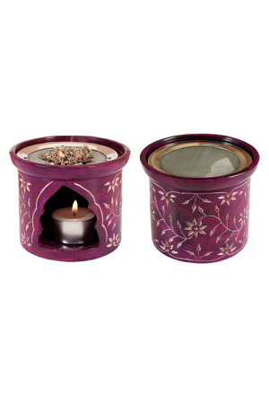 Räucherstövchen Speckstein violett