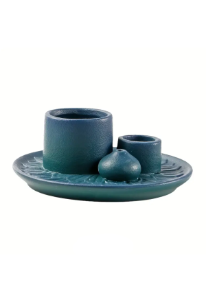 Räucherhalter aus Keramik grün/blau