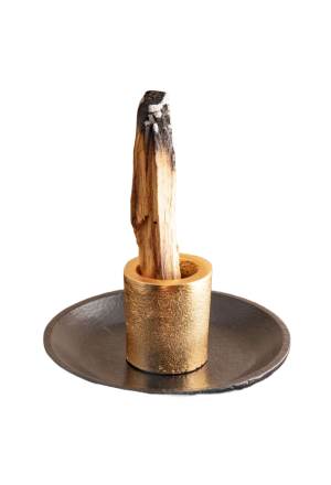 Palo Santo Halter Weissmetall, gold und schwarz