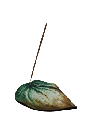 Räucherstäbchenhalter Blatt aus Ton