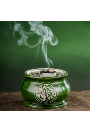 Räuchergefäss Yggdrasil Speckstein grün
