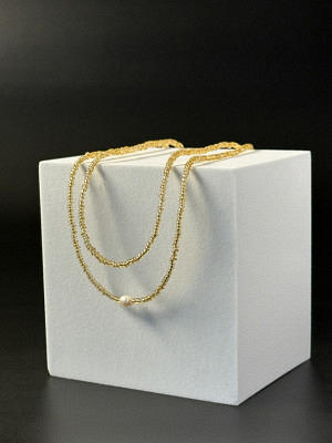 Zwei-Layer-Halskette Magnetverschluss - 2er Set Gold