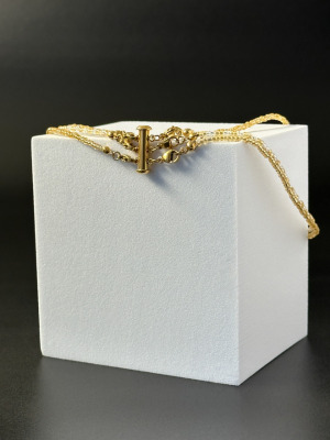 Drei-Layer-Halskette Magnetverschluss - 3er Set Gold