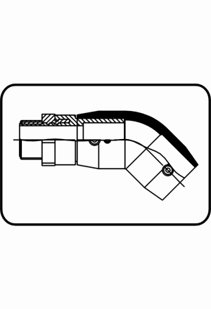 E-Übergangswinkel 45° mit Messing-Aussengewinde