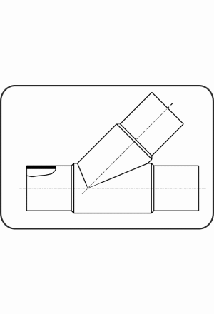 T-Stück 45°