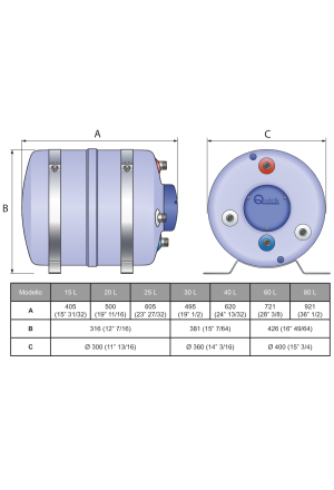 B34012S BOILER CYL 40L 1200W