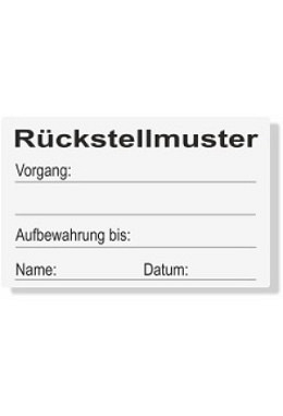 Etiketten Musterbezeichnung
