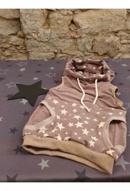 Freya Pullunder handmade Grösse 116 Sterne beige/taupe