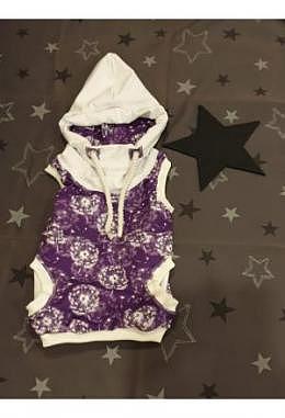 Freya Pullunder handmade Grösse 98 Pusteblume violett/weiss