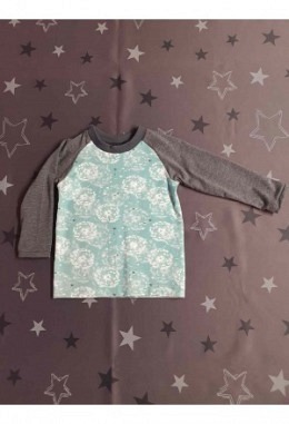 Pullover Raglan Pusteblume mint/anthrazit Grösse 80/86