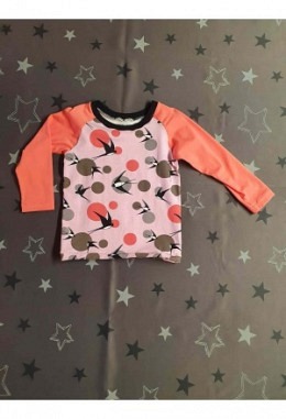 Pullover Raglan Schwalbe lachs/rosa Grösse 92/98