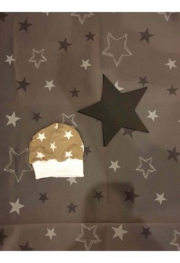 Babymütze Sterne beige