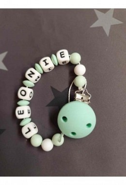 Nuggikette Silikon mint/weiss