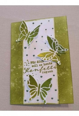 Karte Konfetti grün