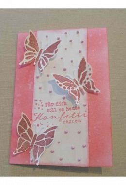 Karte Konfetti rosa