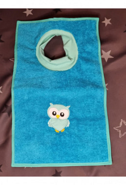 Schlupflätzli handmade türkis mit Eule