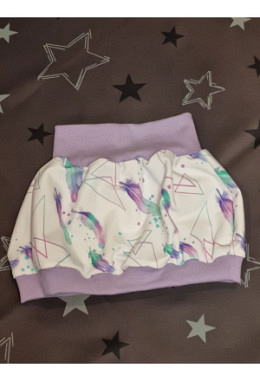 Ballonrock handmade Grösse 92 Federn/Dreiecke weiss/lila