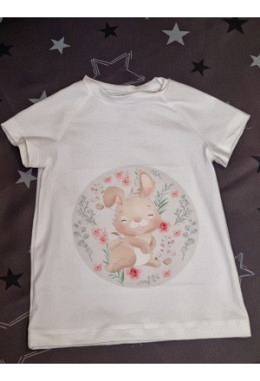T-Shirt handmade Grösse Hase weiss