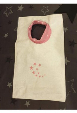 Schlupflätzli handmade weiss mit Sternen