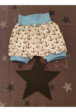 Shorts handmade Grösse 80-92 Anker blau