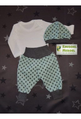 Set Body, Hose und Mütze Grösse 62/42 Chrönli braun/grün