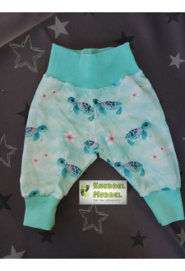 Pumphose Näähglück handmade Görsse 68 Schildkröte aqua