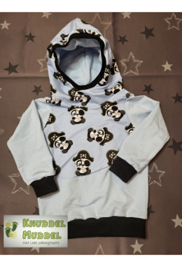 Hoodie handmade Grösse 98 Panda-Pirat blau