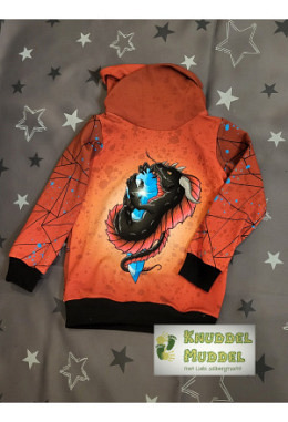 Hoodie handmade Grösse 110 Panel Drache rot