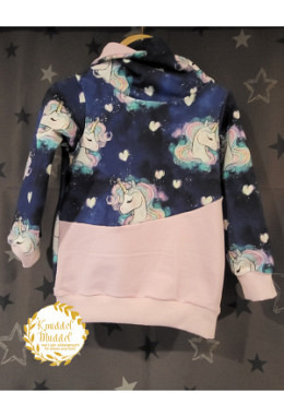 Hoodie handmade Grösse 98 Einhorn blau